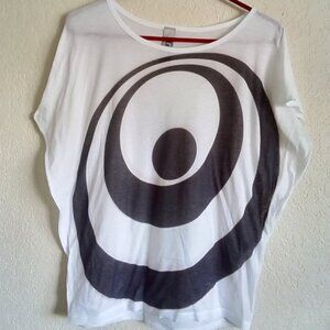 GO COUTURE WHITE SEE THROUGH PRINTED TEE